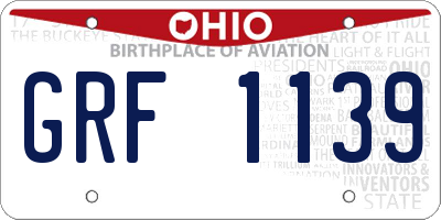 OH license plate GRF1139