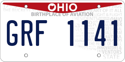 OH license plate GRF1141