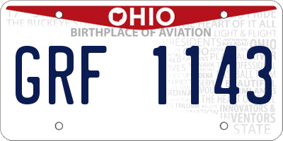 OH license plate GRF1143