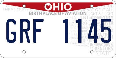 OH license plate GRF1145