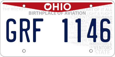 OH license plate GRF1146