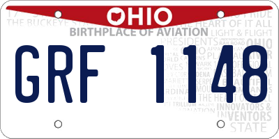 OH license plate GRF1148