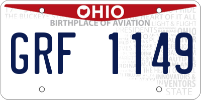 OH license plate GRF1149
