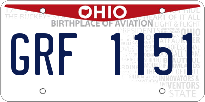 OH license plate GRF1151