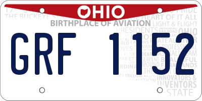 OH license plate GRF1152