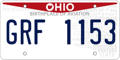 OH license plate GRF1153