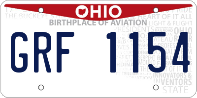 OH license plate GRF1154