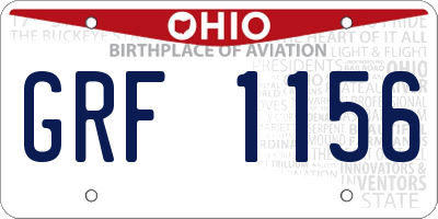 OH license plate GRF1156