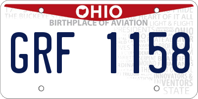 OH license plate GRF1158