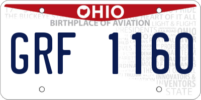 OH license plate GRF1160