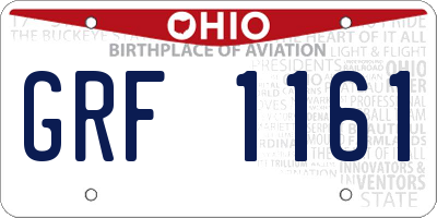 OH license plate GRF1161