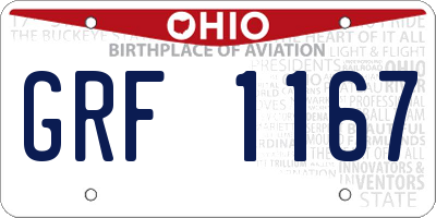 OH license plate GRF1167