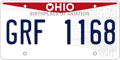 OH license plate GRF1168