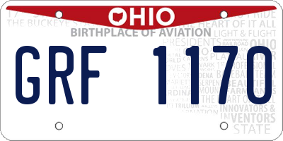 OH license plate GRF1170