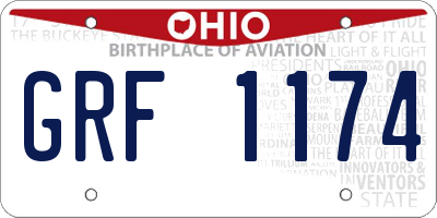OH license plate GRF1174