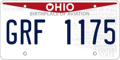 OH license plate GRF1175