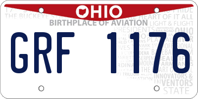 OH license plate GRF1176