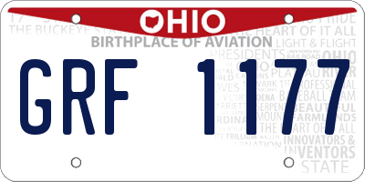 OH license plate GRF1177