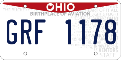 OH license plate GRF1178