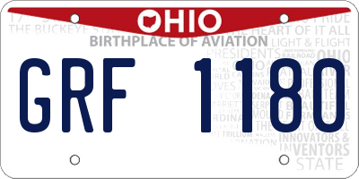 OH license plate GRF1180