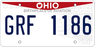 OH license plate GRF1186