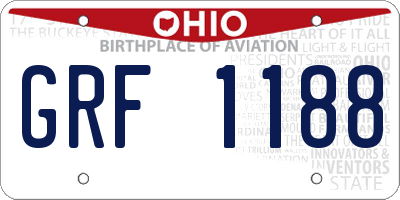 OH license plate GRF1188