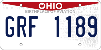 OH license plate GRF1189