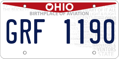 OH license plate GRF1190
