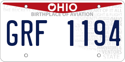OH license plate GRF1194