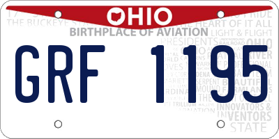 OH license plate GRF1195