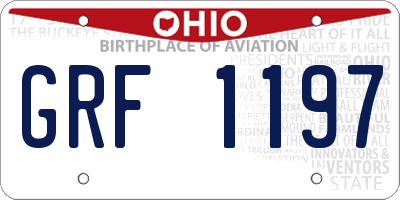 OH license plate GRF1197