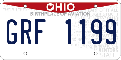 OH license plate GRF1199