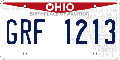 OH license plate GRF1213