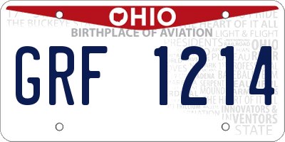 OH license plate GRF1214