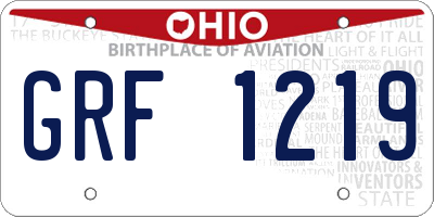 OH license plate GRF1219