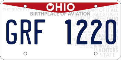 OH license plate GRF1220