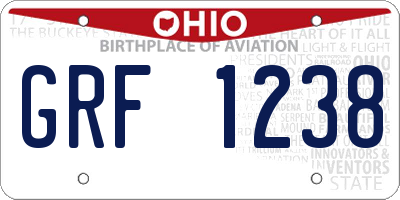 OH license plate GRF1238