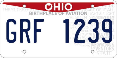 OH license plate GRF1239