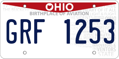 OH license plate GRF1253