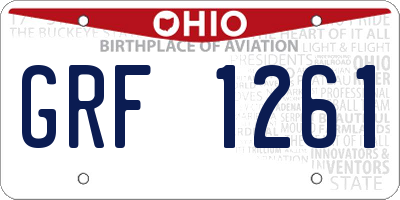 OH license plate GRF1261