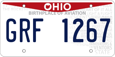 OH license plate GRF1267