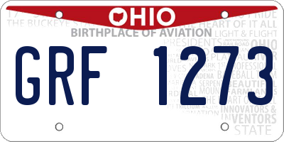 OH license plate GRF1273