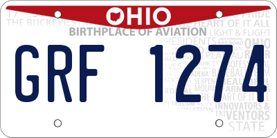 OH license plate GRF1274