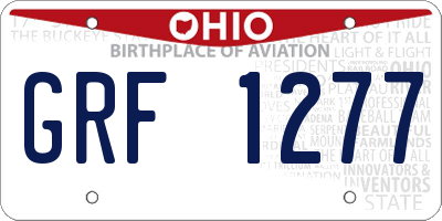 OH license plate GRF1277