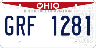 OH license plate GRF1281