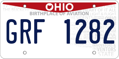 OH license plate GRF1282