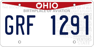 OH license plate GRF1291