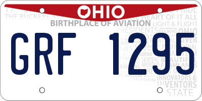 OH license plate GRF1295