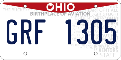 OH license plate GRF1305