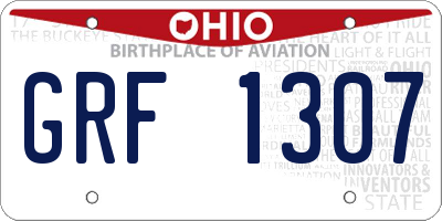 OH license plate GRF1307